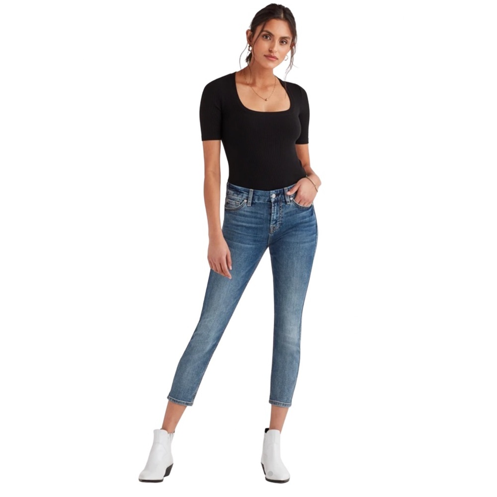 7 for All Mankind B(AIR) AUTHENTIC DENIM KIMMIE CROP IN FORTUNE